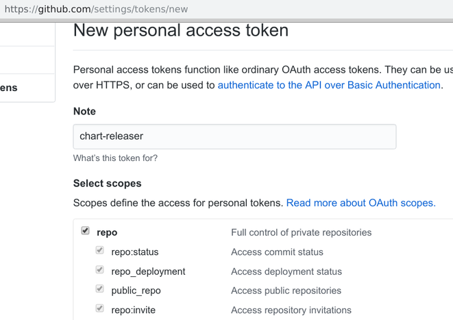 create personal access token