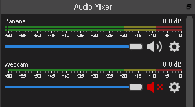 screenshot of OBS mixer
